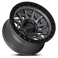 Lock Offroad Lunatic 20x10 5x127 -18et 71.5 Matte Gray w/ Matte Black Ring Wheel