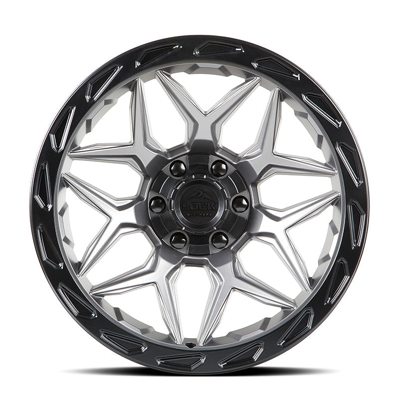 Lock Offroad Matrix 17x9 5x127/5x139.7 -12et 87.1 Matte Gray w/ Matte Black Ring Wheel