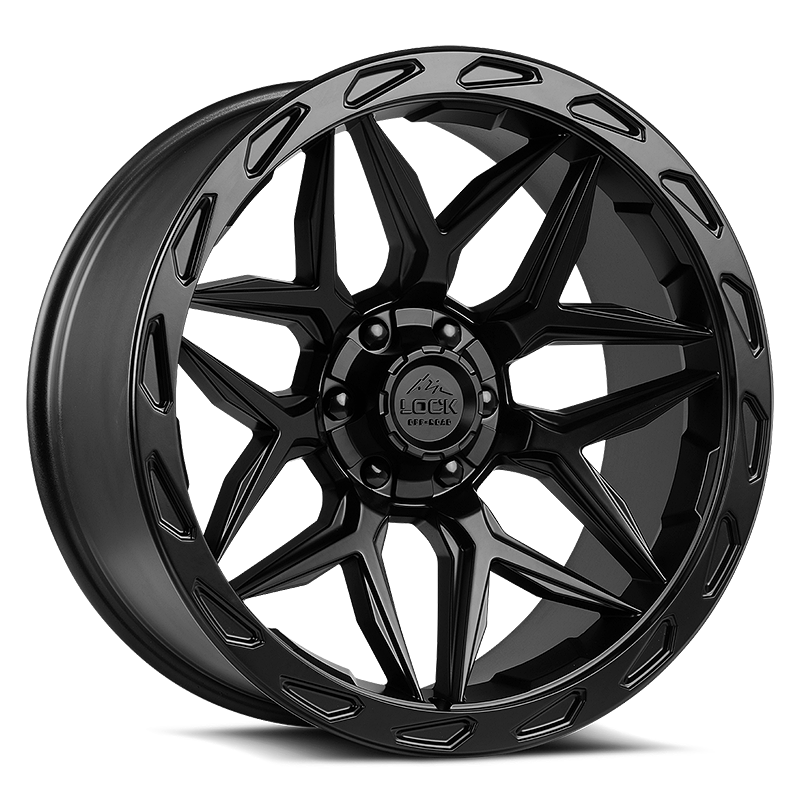 Lock Offroad Matrix 22x10 8x165.1/8x170 -18et 125.2 Matte Black w/ Matte Black Ring Wheel
