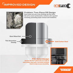 Dorman - Wheel Nut M12-1.25 Dometop - 21mm Hex, 38.6mm Length - 611-294