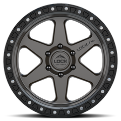 Lock Offroad Olympus 20x10 6x139.7 -24et 106.2 Matte Gray w/ Matte Black Ring Wheel