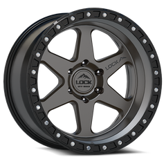 Lock Offroad Olympus 20x9 6x139.7 0et 106.2 Matte Gray w/ Matte Black Ring Wheel