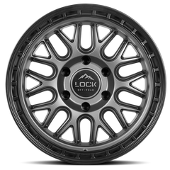 Lock Offroad Onyx 17x9 6x139.7 +1et 106.2 Matte Gray w/ Matte Black Ring Wheel