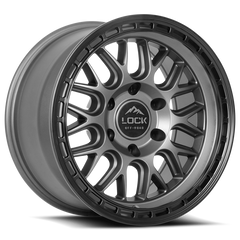 Lock Offroad Onyx 17x9 6x139.7 -12et 106.2 Matte Gray w/ Matte Black Ring Wheel