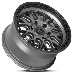 Lock Offroad Onyx 17x9 6x139.7 +1et 106.2 Matte Gray w/ Matte Black Ring Wheel