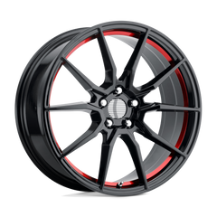17X9 GLOSS BLACK RED MACHINED 24MM Performance Replicas Wheel