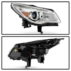 Buick Enclave 2013 - 2017  Spyder PRO-JH-BENL13-HID-OE-R - Passenger Side Chrome Factory Style Projector Headlight with LED DRL