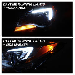  Buick Regal 2014 - 2017 Spyder PRO-JH-BREG14-HID-L - Driver Side Chrome Factory Style Projector Headlight with LED DRL