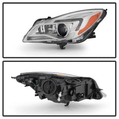  Buick Regal 2014 - 2017 Spyder PRO-JH-BREG14-HID-L - Driver Side Chrome Factory Style Projector Headlight with LED DRL