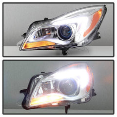  Buick Regal 2014 - 2017 Spyder PRO-JH-BREG14-HID-L - Driver Side Chrome Factory Style Projector Headlight with LED DRL