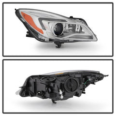Buick Regal 2014 - 2017  Spyder PRO-JH-BREG14-HID-R - Passenger Side Chrome Factory Style Projector Headlight with LED DRL