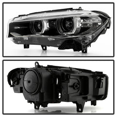 BMW X5 2014 - 2018  Spyder PRO-JH-BX514-AFS-OE-L - Driver Side Black Factory Style Projector Headlight