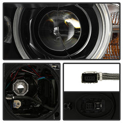 BMW X5 2014 - 2018  Spyder PRO-JH-BX514-AFS-OE-L - Driver Side Black Factory Style Projector Headlight