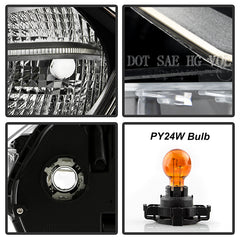 BMW X5 2014 - 2018  Spyder PRO-JH-BX514-AFS-OE-L - Driver Side Black Factory Style Projector Headlight