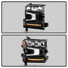Chevrolet Silverado 1500 2019 - 2023  Spyder PRO-JH-CSIL19-FLED-OE-R - Passenger Side Black Factory Style LED Headlight