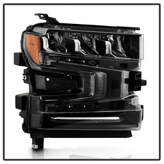 Chevrolet Silverado 1500 2019 - 2023  Spyder PRO-JH-CSIL19-FLED-OE-R - Passenger Side Black Factory Style LED Headlight