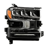 Chevrolet Silverado 1500 2019 - 2023  Spyder PRO-JH-CSIL19-FLED-OE-R - Passenger Side Black Factory Style LED Headlight