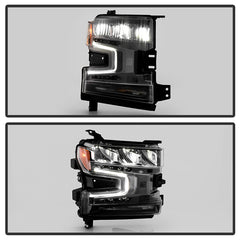 Chevrolet Silverado 1500 2019 - 2020  Spyder PRO-JH-CSIL19HS-LED-OE-R - Passenger Side Black Factory Style LED Headlight