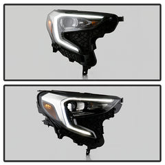 GMC Terrain 2018 - 2022  Spyder PRO-JH-GTE18-HID-OE-R - Passenger Side Black Factory Style Projector Headlight with LED DRL