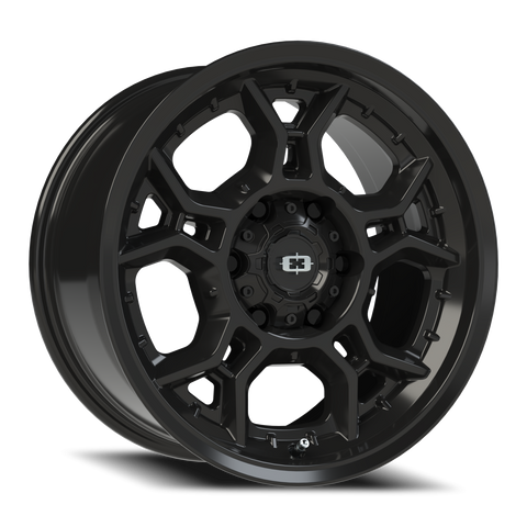 17X8.5 Gloss Black wheel with bolt pattern of 6-5.5 (6-139.7)