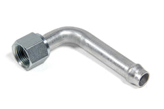 Fitting, Hose End, 90 Degree, 5/8 in Hose Barb to 10 AN Female O-Ring, Aluminum, Natural, Each