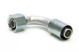 Fitting, Hose End, 90 Degree, 5/8 in Hose Crimp to 10 AN Female O-Ring, Aluminum / Steel, Natural / Zinc Oxide, Each