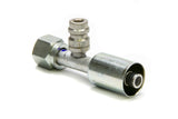 Fitting, Hose End, AC Refrigerant, Straight, 8 AN Hose Crimp to 8 AN Female O-Ring, Charge Port, Aluminum / Steel, Natural / Zinc Oxide, Each