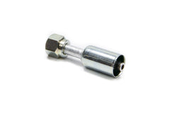 Fitting, Hose End, AC Refrigerant, Straight, 6 AN Hose Crimp to 6 AN Female O-Ring, Aluminum / Steel, Natural / Zinc Oxide, Each