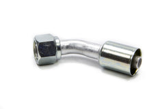 Fitting, Hose End, AC Refrigerant, 45 Degree, 10 AN Hose Crimp to 10 AN Female O-Ring, Aluminum / Steel, Natural / Zinc Oxide, Each