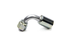 Fitting, Hose End, AC Refrigerant, 90 Degree, 8 AN Hose Crimp to 8 AN Female O-Ring, Aluminum / Steel, Natural / Zinc Oxide, Each