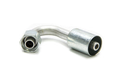 Fitting, Hose End, AC Refrigerant, 135 Degree, 8 AN Hose Crimp to 8 AN Female O-Ring, Aluminum / Steel, Natural / Zinc Oxide, Each