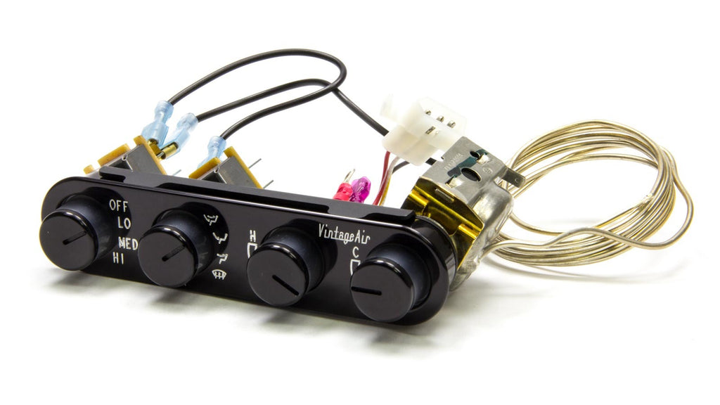 Climate Control Panel, Gen II Streamline, 4 Knob, Horizontal, 5.318 x 1 in Oval, In Dash, Aluminum, Black Anodized, Each