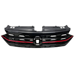 FRONT GRILLE -  FOR GLI MODELS -  GLOSS BLACK PAINT WITH RED MOLDING -