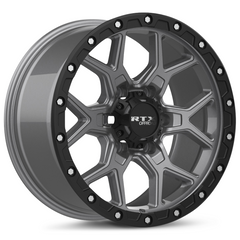 RTX® (Offroad)  178621  Storm  Matte Gunmetal with Black Lip and Milled Rivets  20x9 6x139.7 ET20 CB106.1