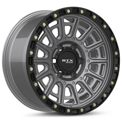 RTX® (Offroad)  178603  Striker  Matte Gunmetal with Black Lip and Milled Rivets  17x8.5 6x139.7 ET10 CB106.1