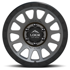 Lock Offroad Yosemite 17x9 5x127 0et 71.5 Matte Gray w/ Matte Black Ring Wheel