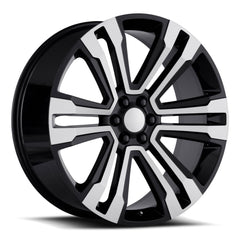 24x10 Aluminum Wheel with 6x5.5 Bolt Pattern - Gloss Black Machine Face
