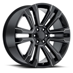 22x9 Aluminum Wheel with 6x5.5 Bolt Pattern - Gloss Black Ball Milled
