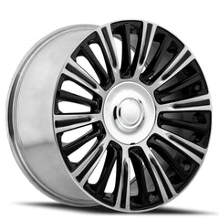 22x9 Aluminum Wheel with 6x5.5 Bolt Pattern - Gloss Black Polished Accents