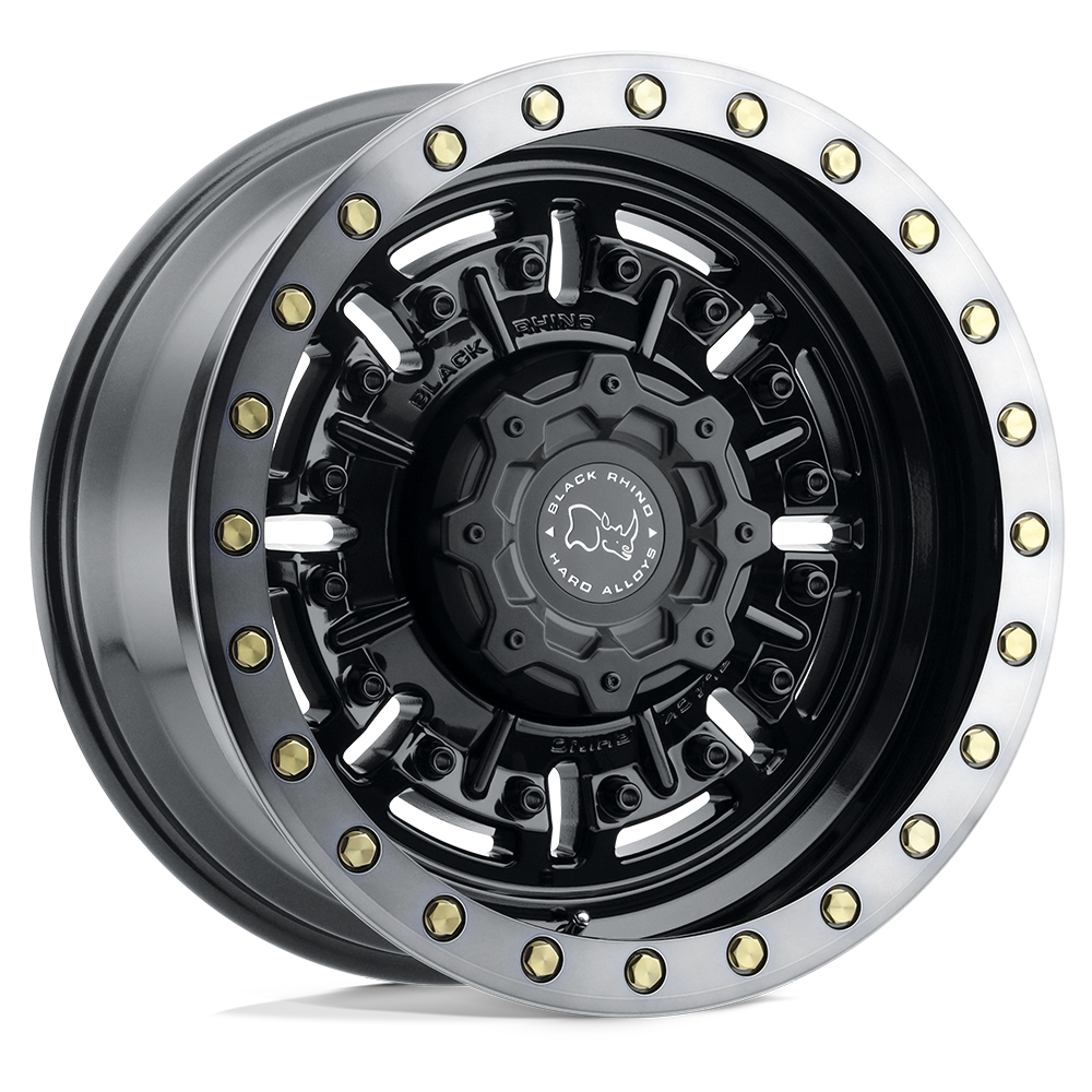 18X9.5 GLOSS GUN BLACK W/ MACHINED DARK TINT 12MM Black Rhino Wheel