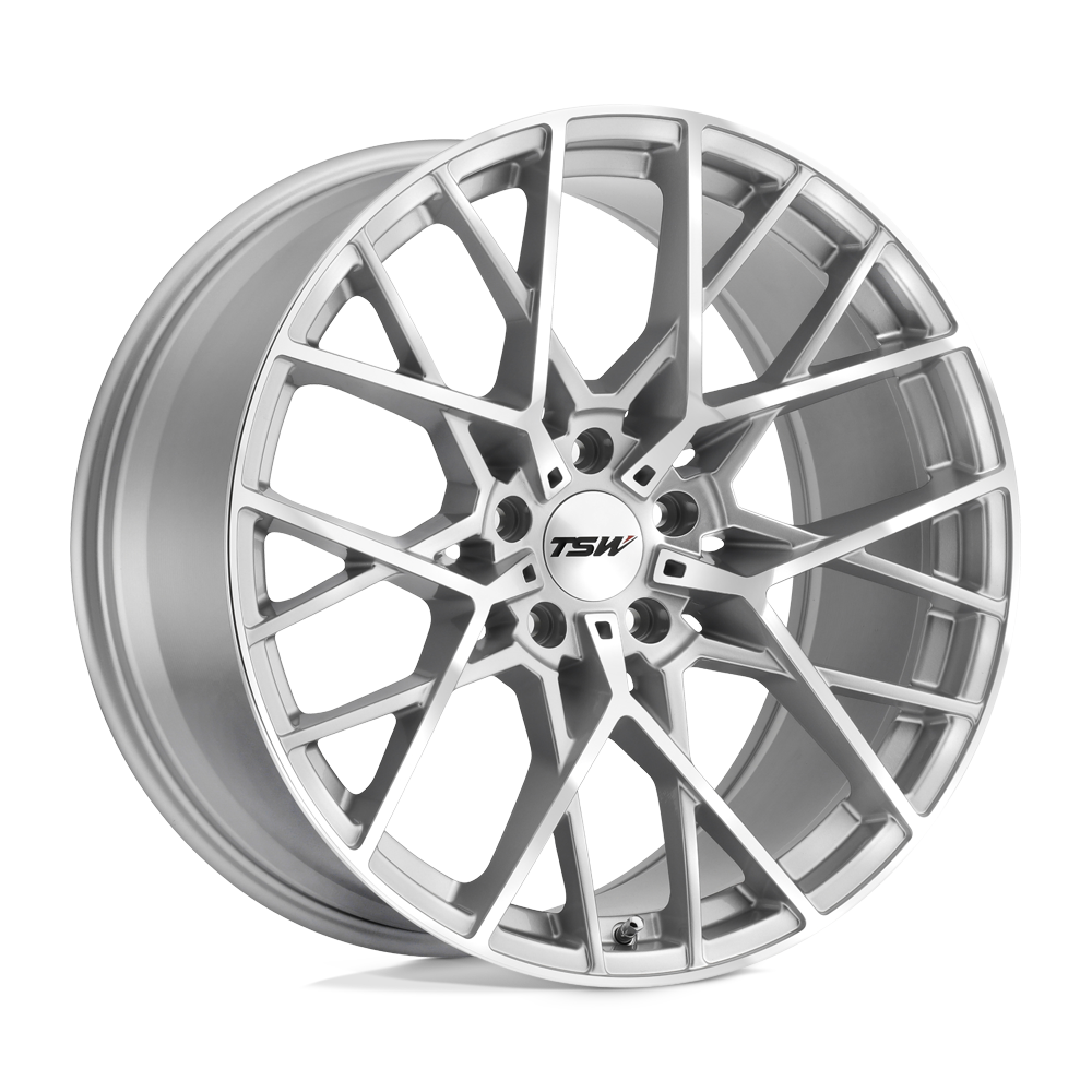 18X8.5 SILVER W/  MIRROR CUT FACE 30MM TSW Wheel