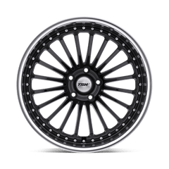 17X8 GLOSS BLACK W/ MIRROR CUT LIP 40MM TSW Wheel