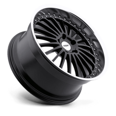 17X8 GLOSS BLACK W/ MIRROR CUT LIP 40MM TSW Wheel