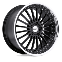 17X8 GLOSS BLACK W/ MIRROR CUT LIP 40MM TSW Wheel