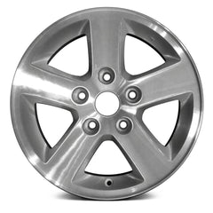 16" x 6.5" Alloy Remanufactured Wheel with 5 x 127 Bolt Pattern for Dodge Grand Caravan 2008–2013 - Silver with Machined Face