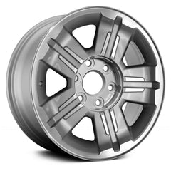 18" x 8" Alloy Remanufactured Wheel with 6 x 139.7 Bolt Pattern for Chevy Avalanche 2007-2013 - Light Silver Metallic with Machined Accents