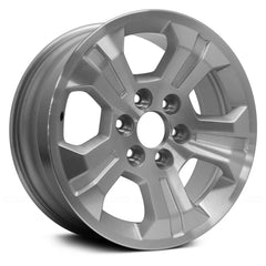 18" x 8.5" Alloy Replica Wheel with 6 x 139.7 Bolt Pattern for Chevy Silverado 1500 2014-2017 - Machined and Silver