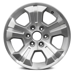 18" x 8.5" Alloy Replica Wheel with 6 x 139.7 Bolt Pattern for Chevy Silverado 1500 2014-2017 - Machined and Silver