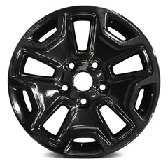 17" x 7.5" Alloy Remanufactured Wheel with 5 x 127 Bolt Pattern for Jeep Wrangler 2013-2017 - Black Metallic with Gray Sticker