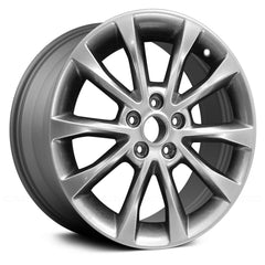 17" x 7.5" Alloy Remanufactured Wheel with 5 x 108 Bolt Pattern for Ford Fusion 2016-2017 - Medium Metallic Silver with Black Trim